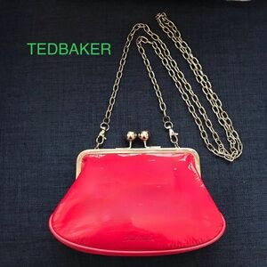 Ted Baker Glossy Clutch with Gold Chain!NWOT!